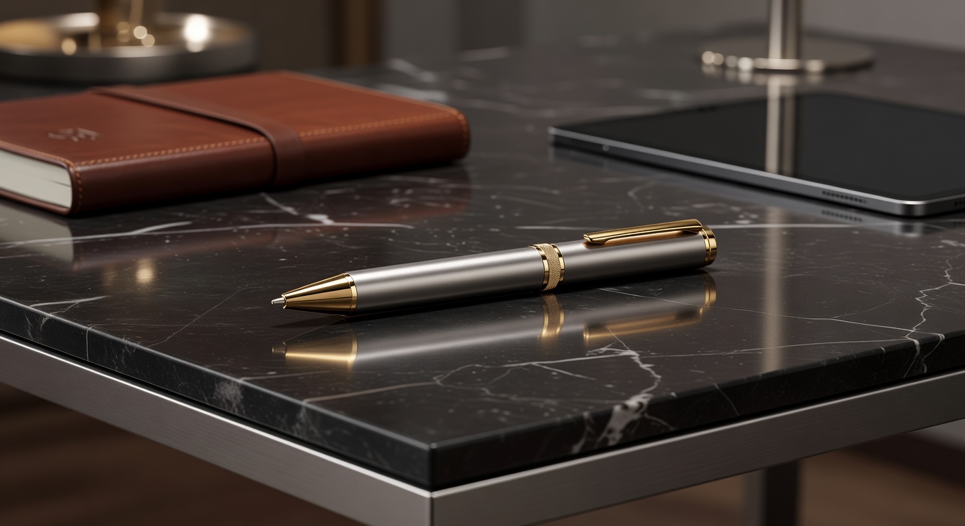 Taviflipstatin Premium Smart Pen resting on a clean luxury desk